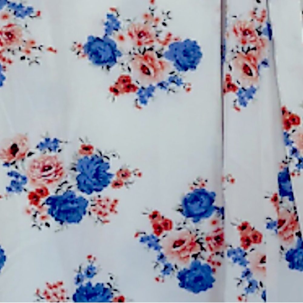 LOFT White Linen Floral Print Midi Wrap Skirt - Picture 6 of 6